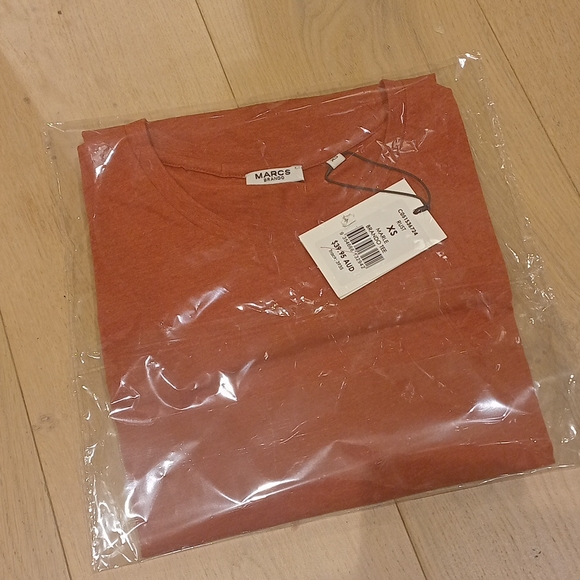 MARCS Rust Orange Cotton Short Sleeve Tee T Shirt - Picture 6 of 7
